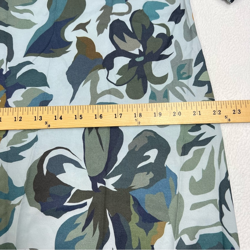 Made With Love Women’s Size Large Tunic Midi Dress Blue Floral Boho 3/4 Sleeve - Picture 7 of 15